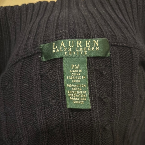 Navy Blue Cable Knit Sweater - Picture 2 of 2